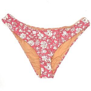 NEW J. Crew Curved-waist Cheeky Bikini Bottom, Pink Floral, Women's XL BH553 $59